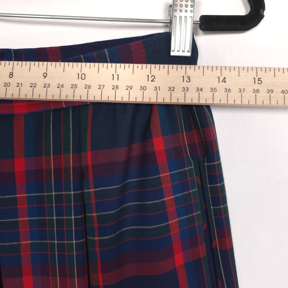 PENDLETON Plaid 100% Virgin Wool Skirt Knee Lenght Vintage USA Made Size 8 Check - Picture 4 of 11